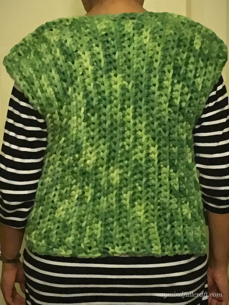 A crocheted vest made by Payal