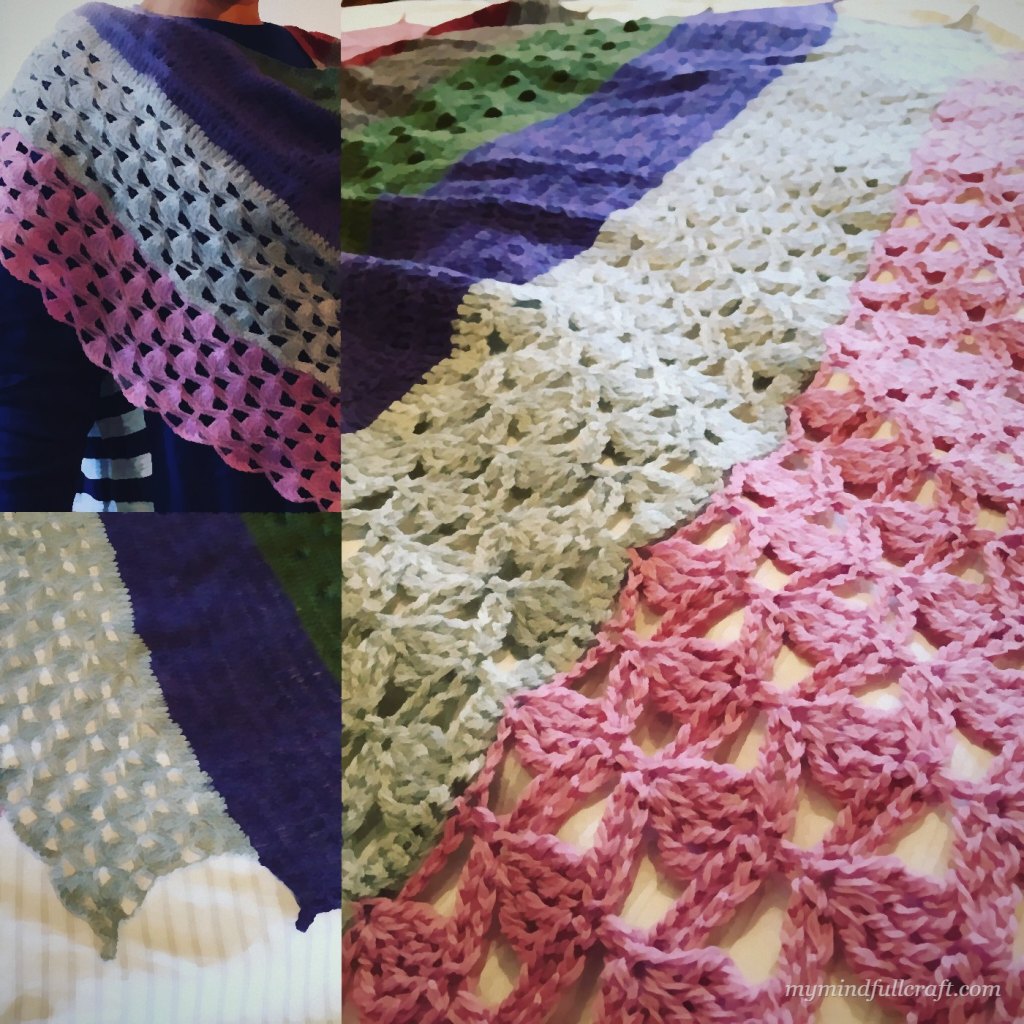 Crocheted squares in many colours