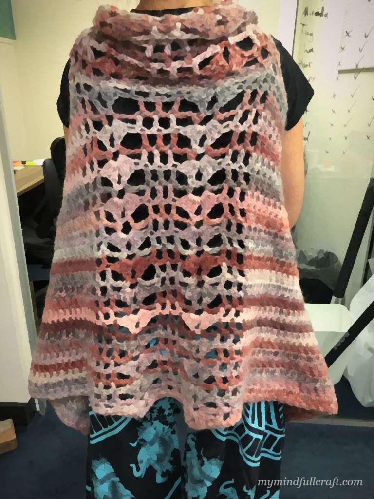 A lacy crocheted top